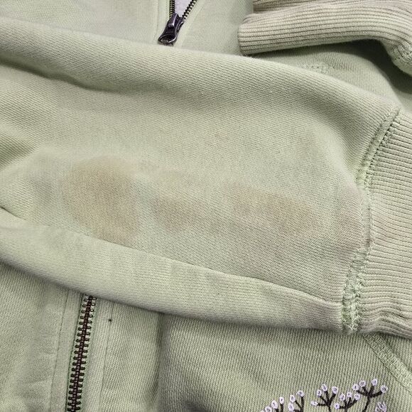 Outdoor Research Hoodie Women Medium Green Embroidered Zip Sweatshirt Dandelion - Picture 3 of 12